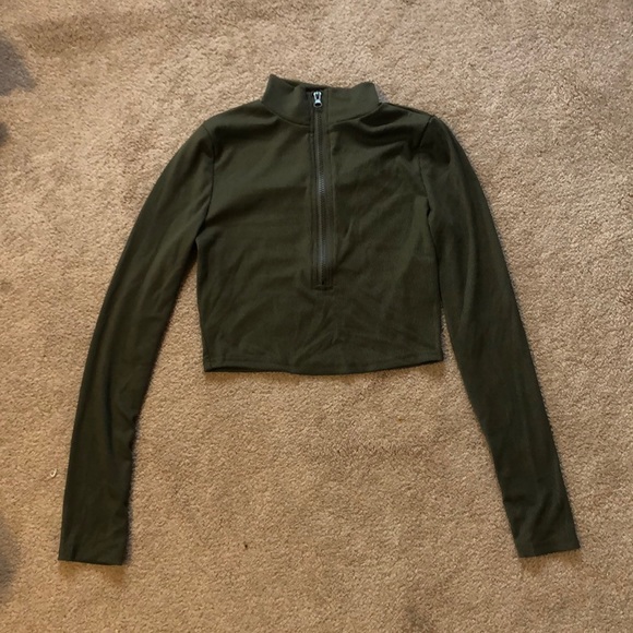 SHEIN Long Sleeve Cropped Quarterzip - Picture 1 of 2